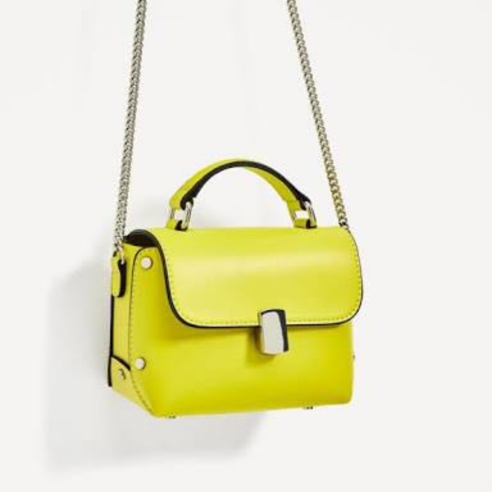 Zara green lime crossbody bag